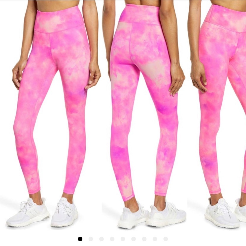 IVL Collective Watercolor High Waist Leggings Pink NWT size 10
